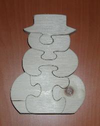 Naturholzpuzzle Schneemann