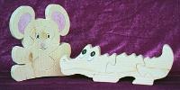 Naturholzpuzzle Maus & Krokodil