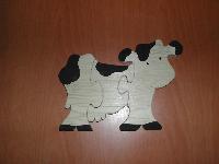 Naturholzpuzzle Kuh