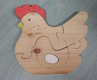 Naturholzpuzzle Huhn